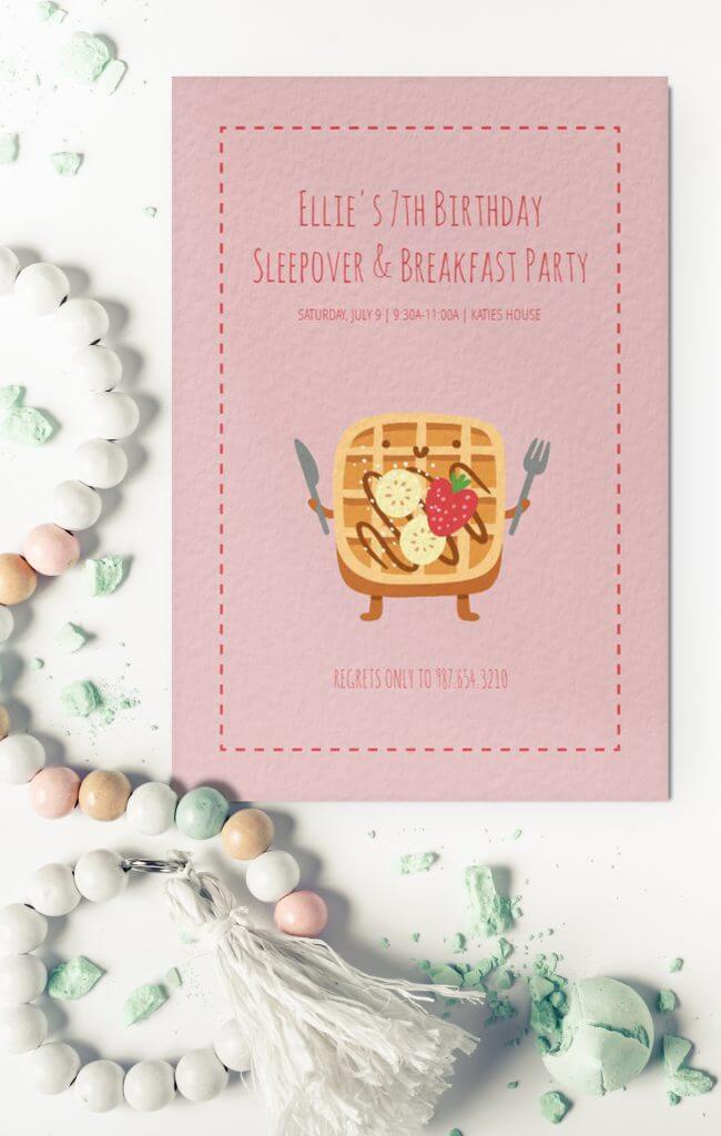 girls sleepover invitation 