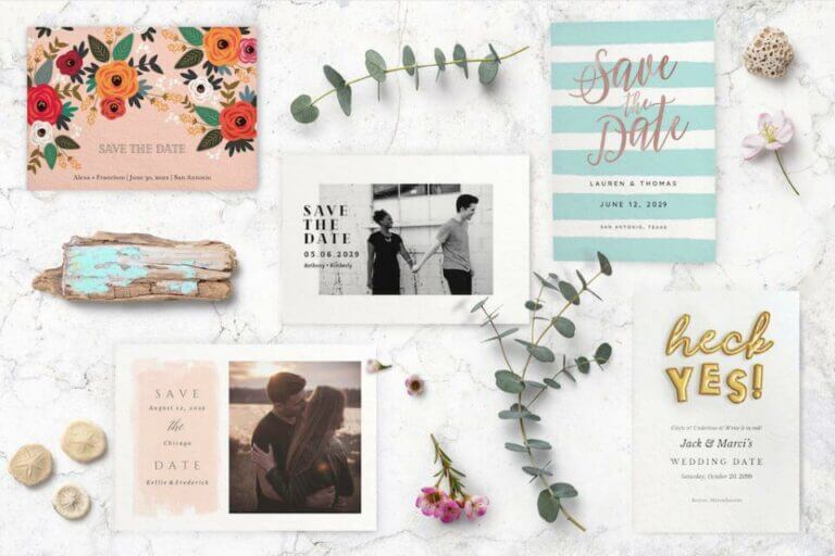 Save the date card collage