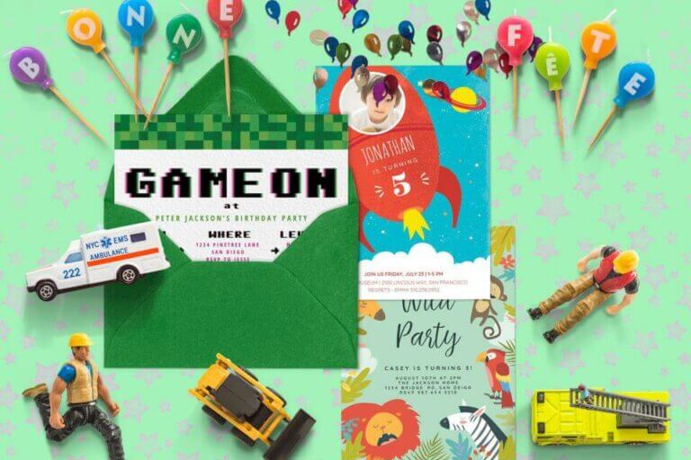 Boys birthday party invitations inspiration