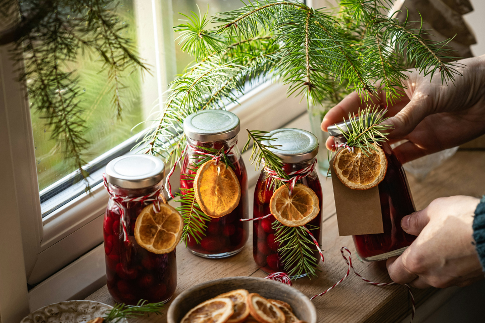 jars of compot homemade party favors housewarming