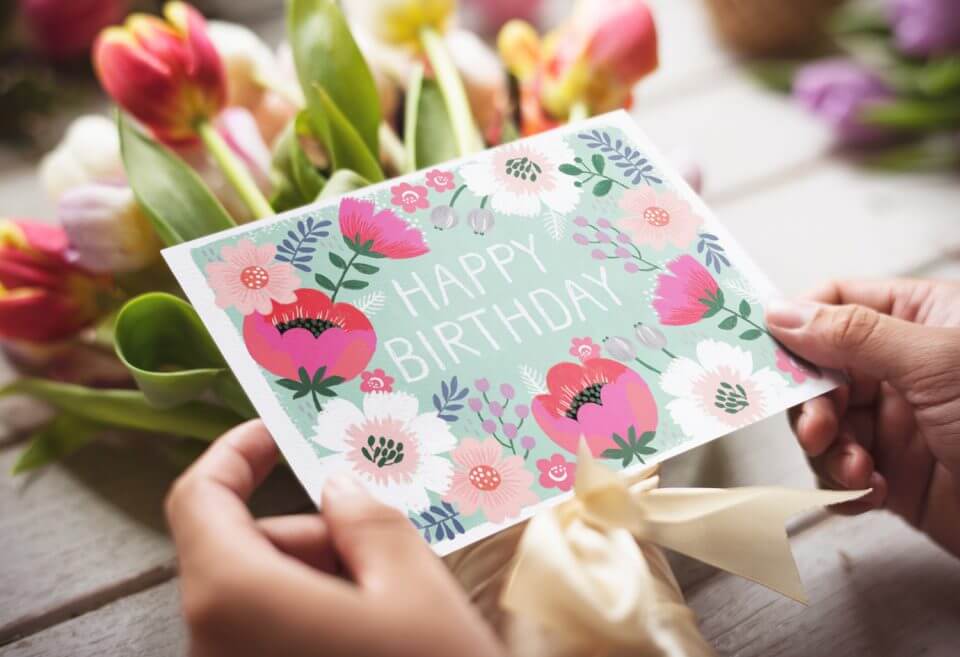 Greeting Card Just Writing To Wish You A Happy Birthday