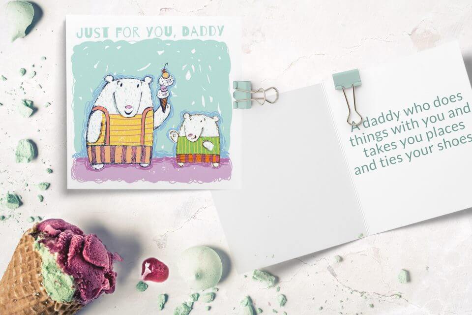60+ Happy Father’s Day Wishes & Messages ice cream cute card