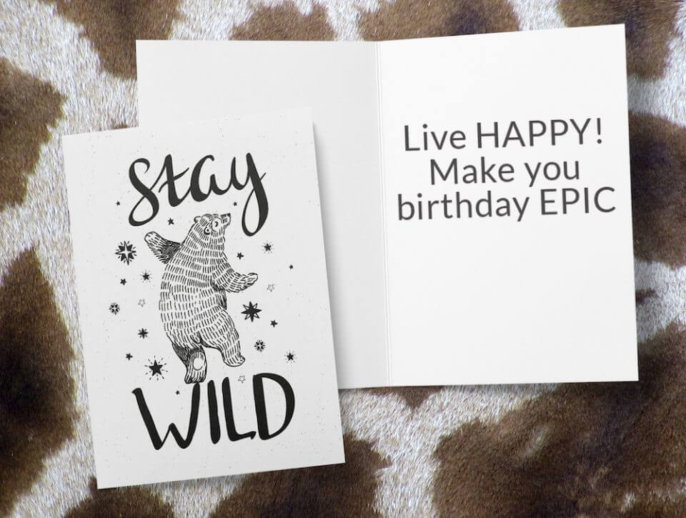 Stay Wild! Celebrate Your Day with this Dancing Bear Card