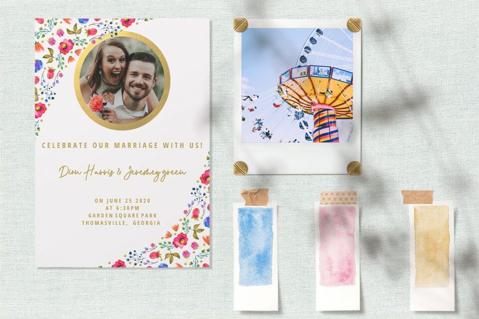 Wind of Flowers - wedding invitation