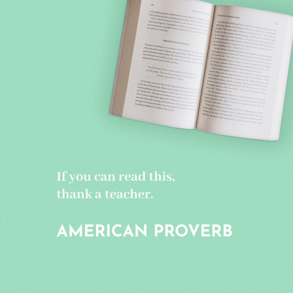 American proverb thank you message appreciation for teachers educators