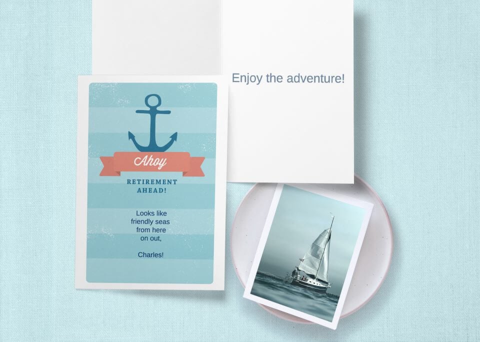 nautical themed card Happy Retirement Wishes messages