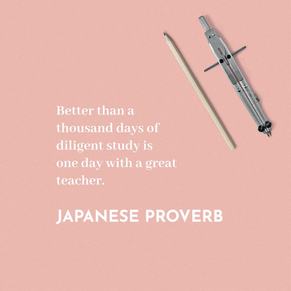 Japanese proverb thank you message appreciation for teachers educators
