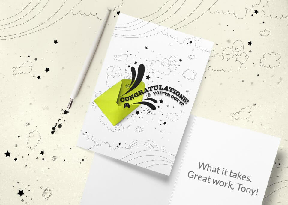 You've Got It!' Congratulations Card – A Heartfelt Hand-Drawn Message to Celebrate Success and Achievement.