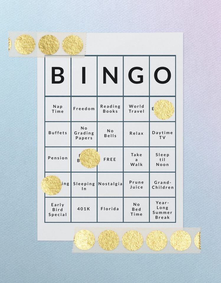 bingo for retirement party