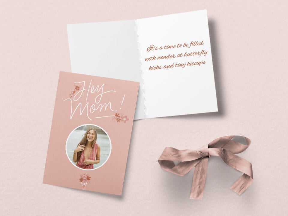 Mother's day photo card message for new mom