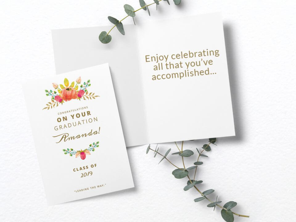 Graduation Wishes & Card Messages elegant flower card