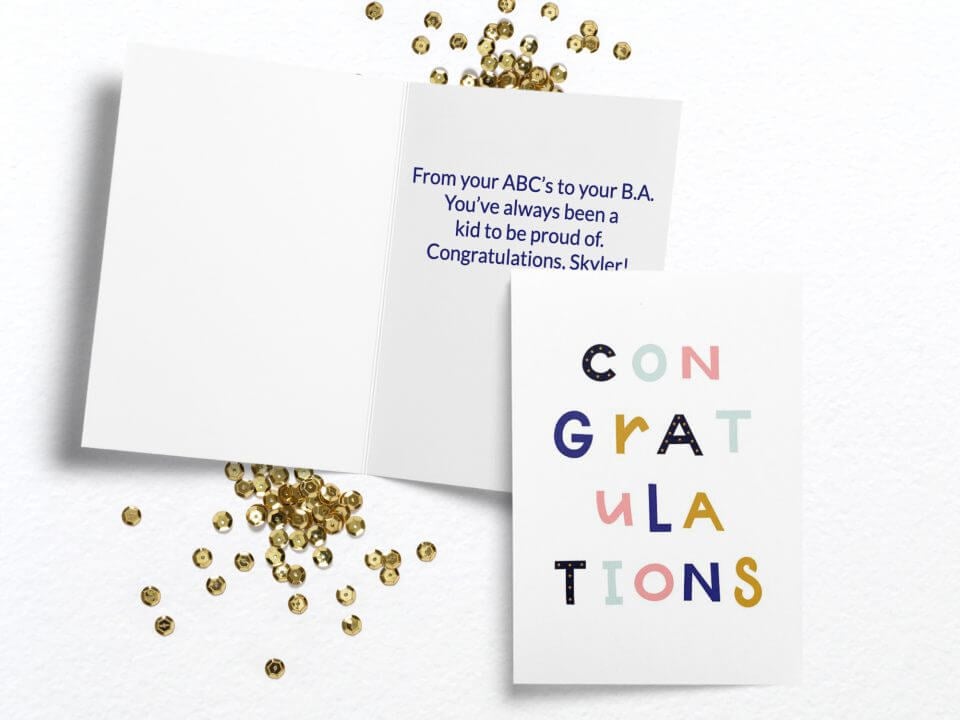 Graduation Wishes & Card Messages multi-colored congratulations text card
