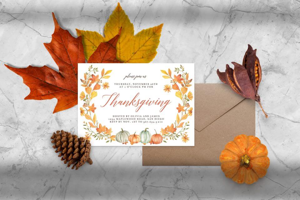 Thanksgiving Wreath invite