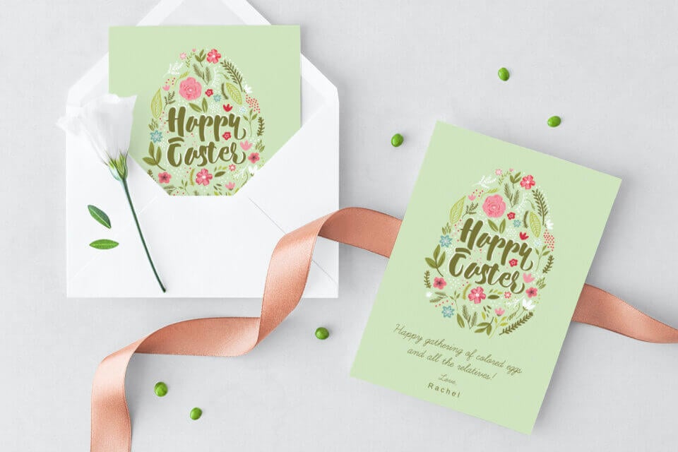 Spring Sprigs - Easter Card folliage leaves illustrated message