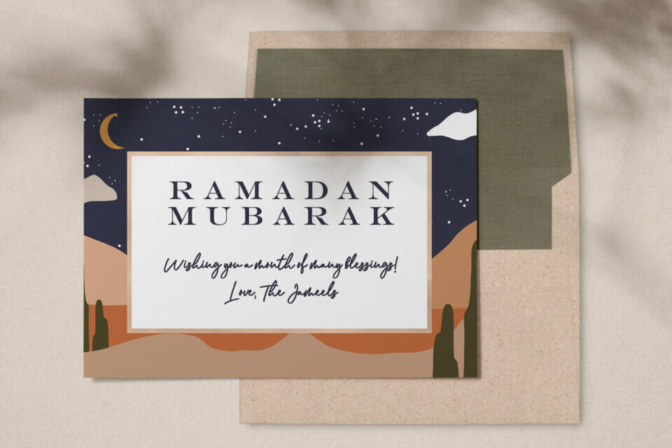 night desert illustrated card ramadan messages mood inspiration holiday idea