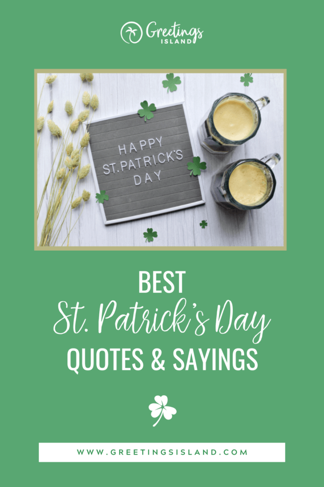 best st patrick's day quotes & sayings pinterest pin for the blog post
