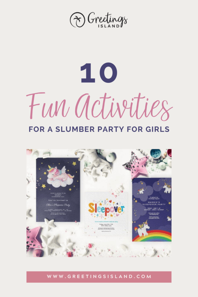 10 fun activities for a slumber party for girls Pinterest pin