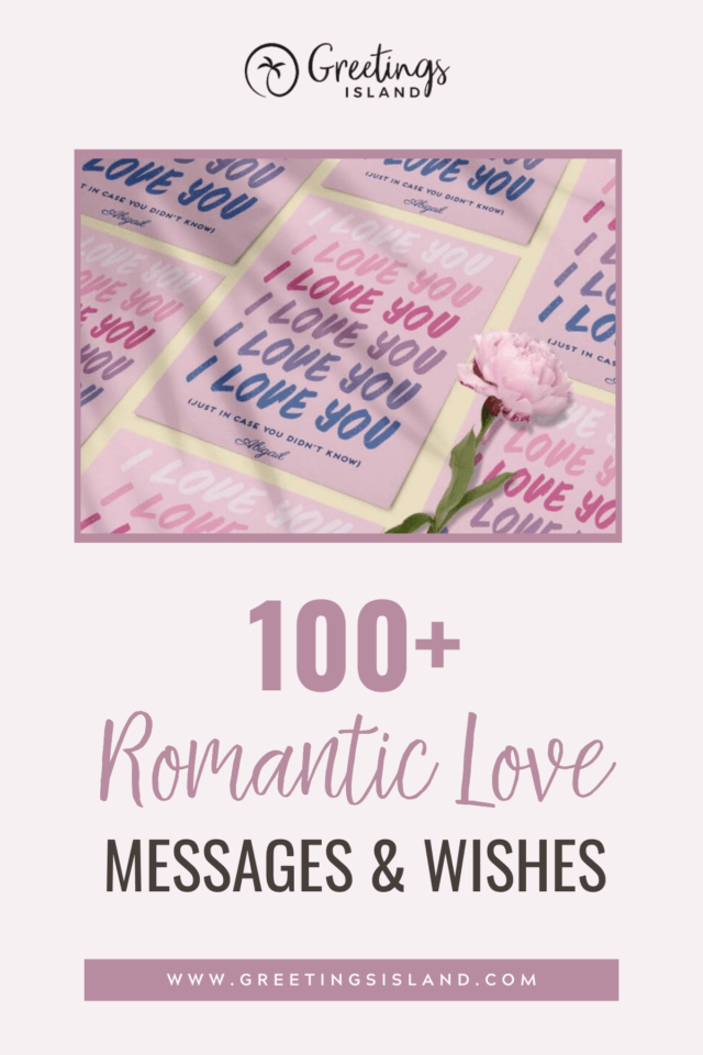 100+ romantic love messages & wishes Pinterest Banner for blog post