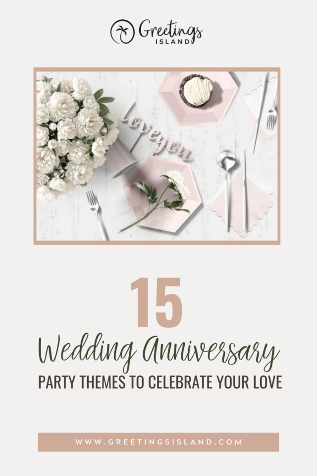 5 Anniversary Party Themes: Pinterest Banner - Cover and Blog Title. Celebrate Love in Style!