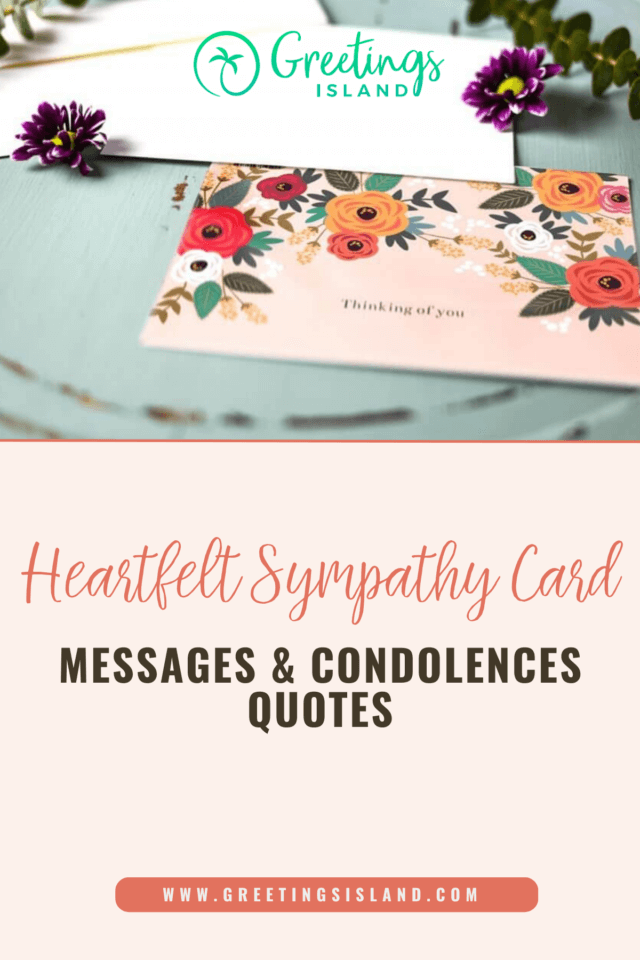 heartfelt sympathy card messages and condolences quotes Pinterest banner