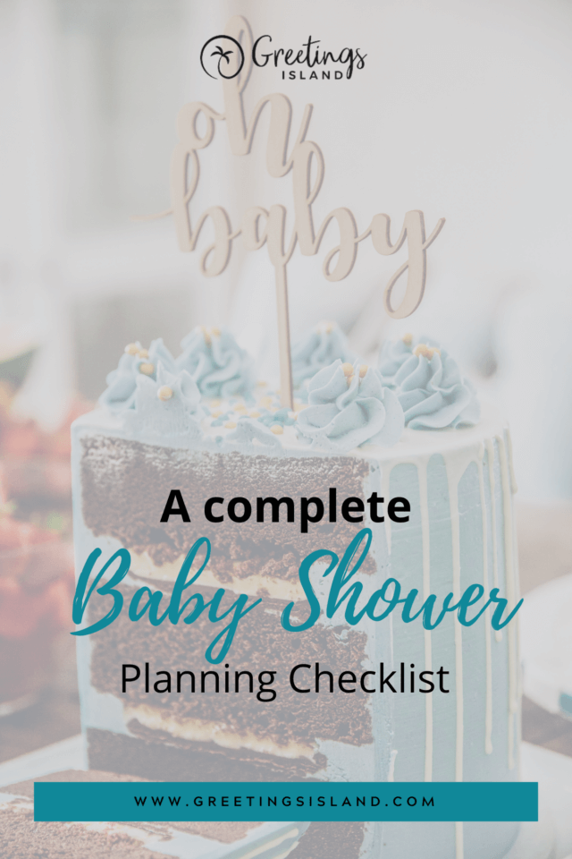 Comprehensive Baby Shower Planning Checklist: Pinterest Pin Banner for Baby Shower Ideas Blog Post.