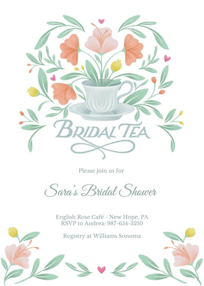 bridal tea invite blossom haven by Gia Graham