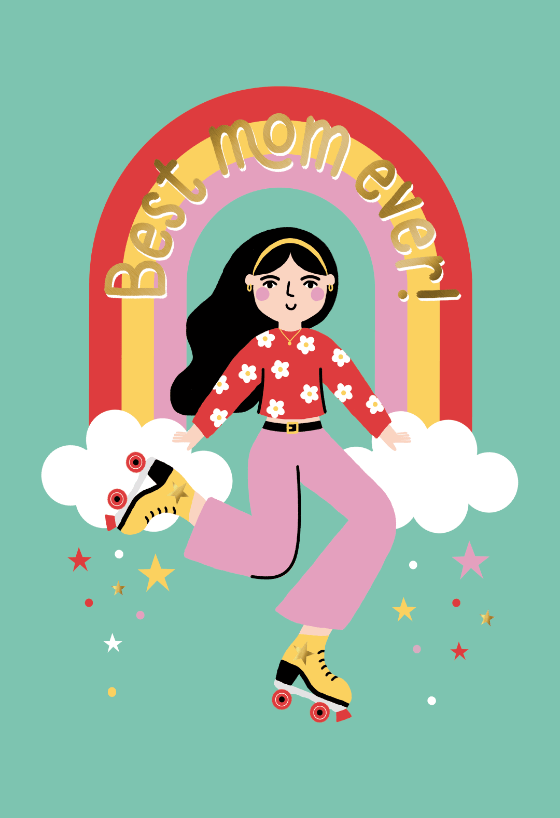 retro cool mom design by Bethan Richards for Greetings Island,